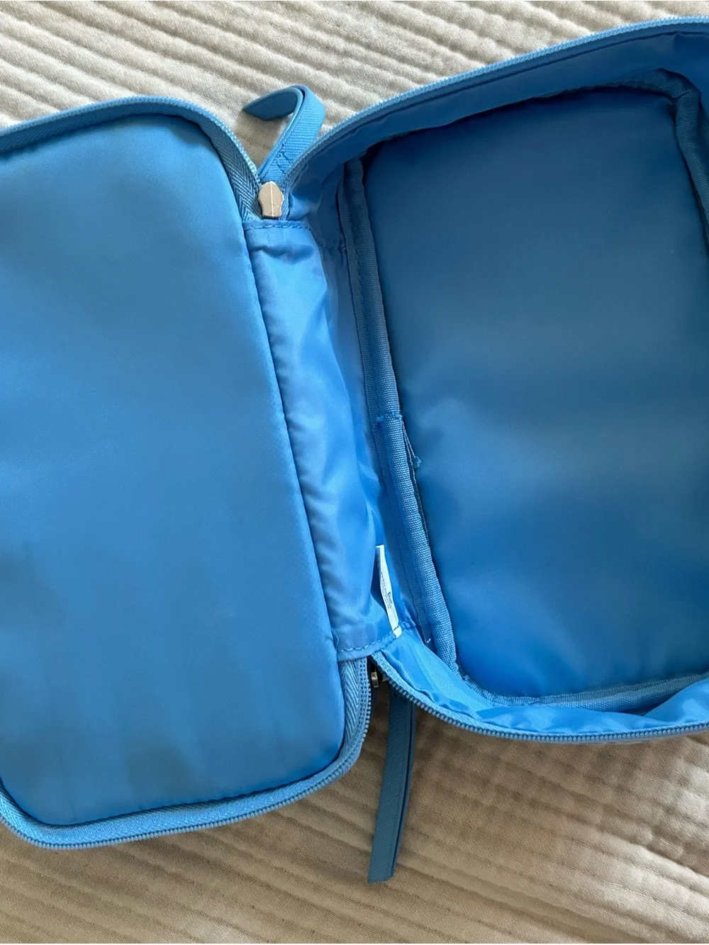 Blue Patterned Make Up Organizer Bag